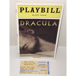 DRACULA Broadway Playbill Belasco 2004 + Theatre Ticket Tom Hewitt Kelli O'Hara
